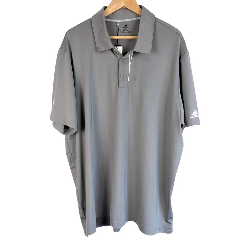 Adidas Men's Short Sleeve Golf Polo Shirt Gray 2XL NWT
